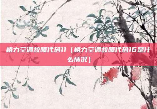 格力空调故障代码11（格力空调故障代码16是什么情况）