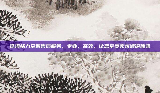 珠海格力空调售后服务，专业、高效，让您享受无忧清凉体验