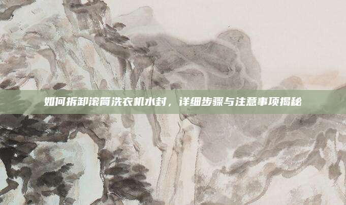 如何拆卸滚筒洗衣机水封，详细步骤与注意事项揭秘