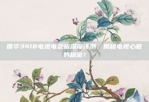 厦华3418电视电源板深度评测，揭秘电视心脏的秘密！
