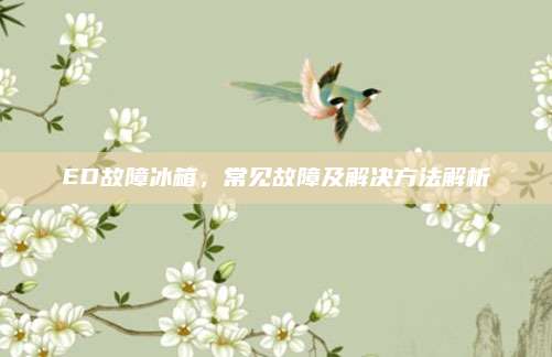ED故障冰箱，常见故障及解决方法解析