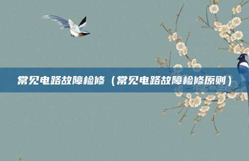常见电路故障检修（常见电路故障检修原则）