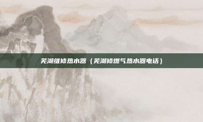 芜湖维修热水器（芜湖修燃气热水器电话）