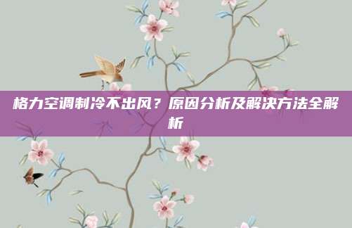 格力空调制冷不出风？原因分析及解决方法全解析