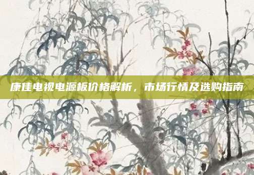 康佳电视电源板价格解析，市场行情及选购指南