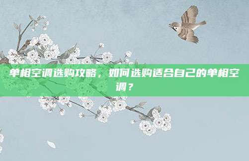 单相空调选购攻略，如何选购适合自己的单相空调？