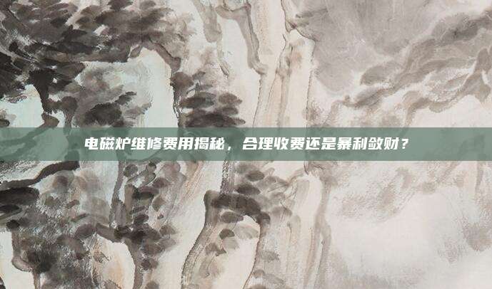 电磁炉维修费用揭秘，合理收费还是暴利敛财？