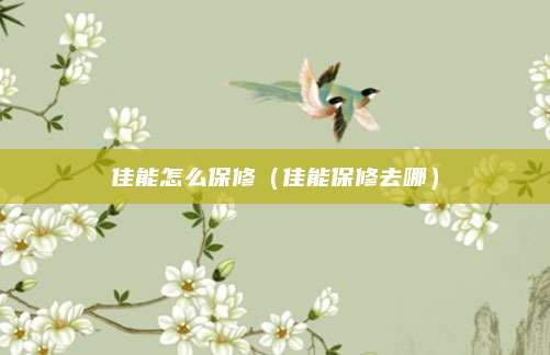 佳能怎么保修（佳能保修去哪）