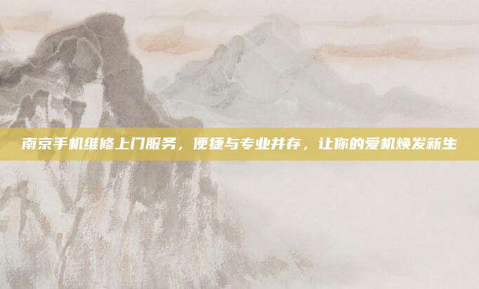 南京手机维修上门服务,便捷与专业并存,让你的爱机焕发新生