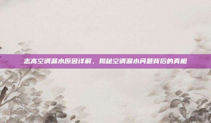 志高空调漏水原因详解，揭秘空调漏水问题背后的真相