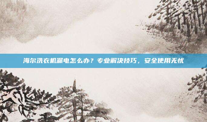 海尔洗衣机漏电怎么办？专业解决技巧，安全使用无忧