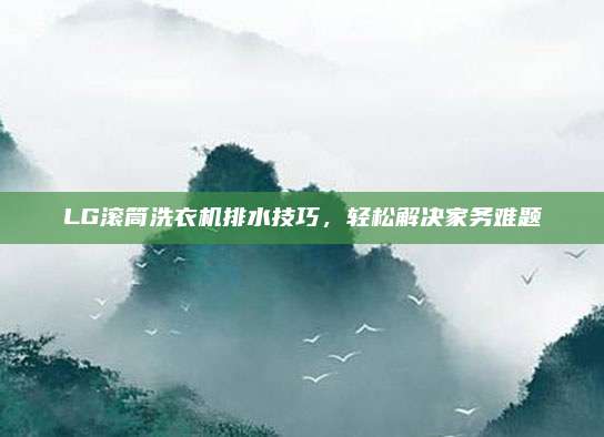 LG滚筒洗衣机排水技巧,轻松解决家务难题