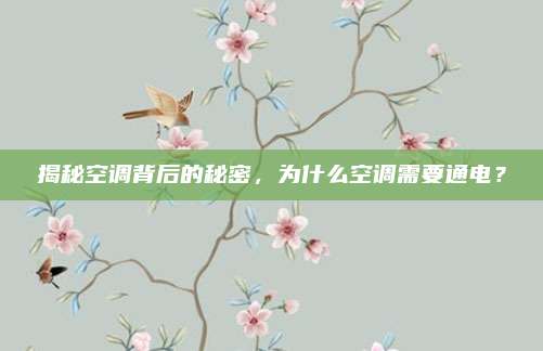 揭秘空调背后的秘密,为什么空调需要通电?