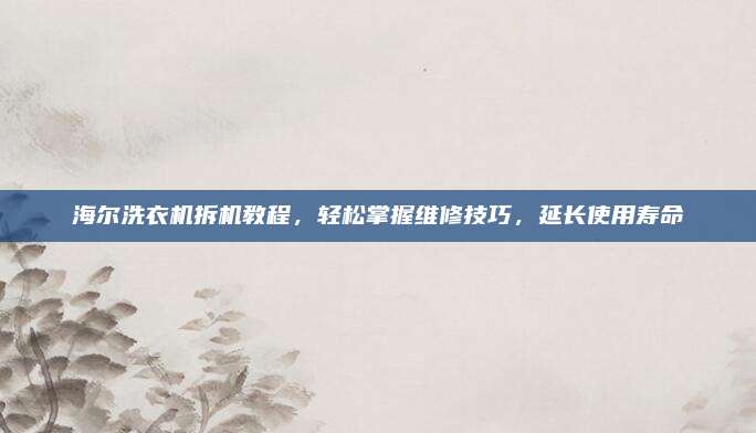 海尔洗衣机拆机教程，轻松掌握维修技巧，延长使用寿命