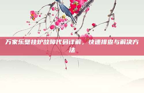 万家乐壁挂炉故障代码详解，快速排查与解决方法