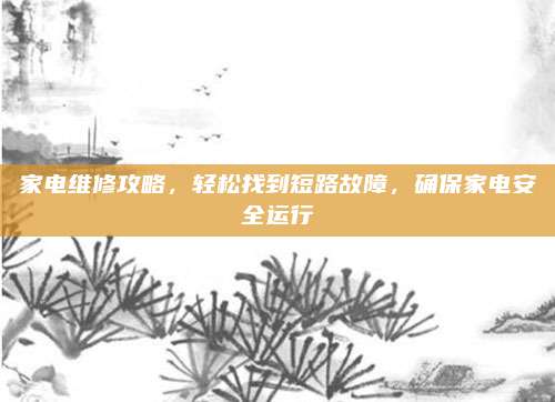 家电维修攻略，轻松找到短路故障，确保家电安全运行