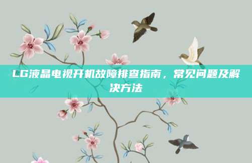 LG液晶电视开机故障排查指南,常见问题及解决方法