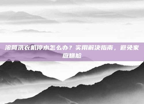 滚筒洗衣机停水怎么办?实用解决指南,避免家庭尴尬