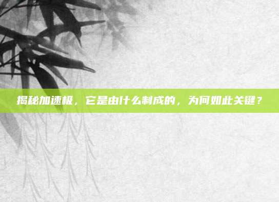 揭秘加速极,它是由什么制成的,为何如此关键?