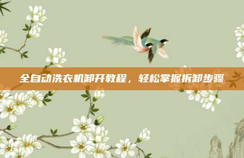 全自动洗衣机卸开教程,轻松掌握拆卸步骤