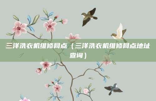 三洋洗衣机维修网点（三洋洗衣机维修网点地址查询）