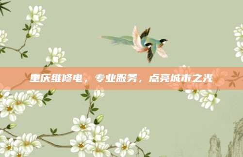 重庆维修电，专业服务，点亮城市之光