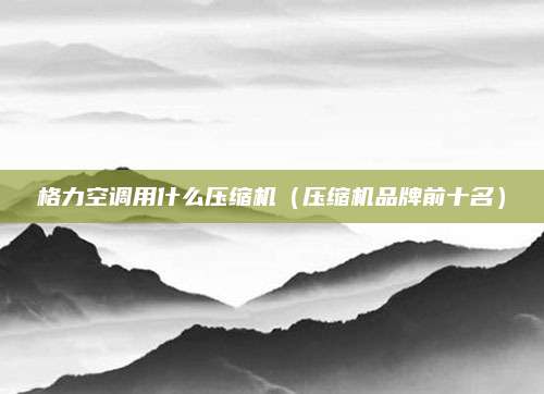 格力空调用什么压缩机（压缩机品牌前十名）