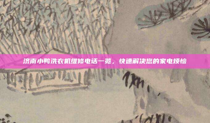 济南小鸭洗衣机维修电话一览，快速解决您的家电烦恼