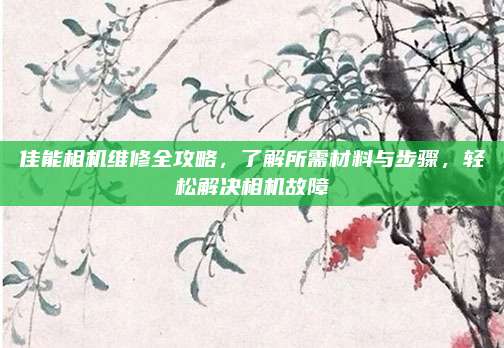 佳能相机维修全攻略，了解所需材料与步骤，轻松解决相机故障