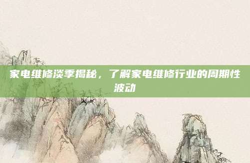 家电维修淡季揭秘，了解家电维修行业的周期性波动