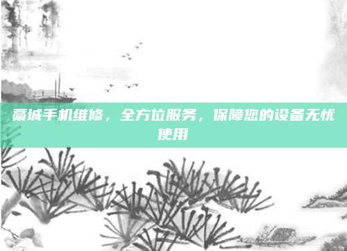 藁城手机维修,全方位服务,保障您的设备无忧使用