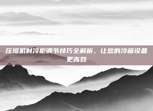 压缩机制冷柜调节技巧全解析，让您的冷藏设备更高效
