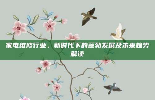 家电维修行业，新时代下的蓬勃发展及未来趋势解读