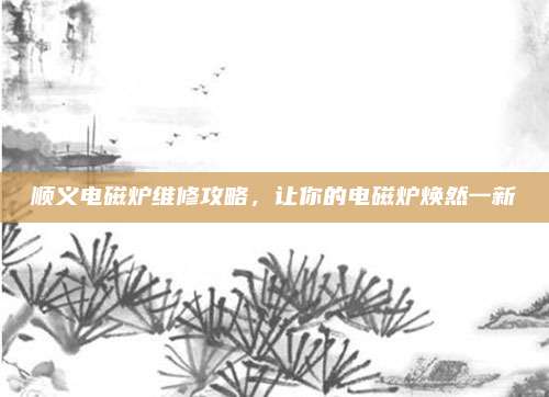 顺义电磁炉维修攻略，让你的电磁炉焕然一新