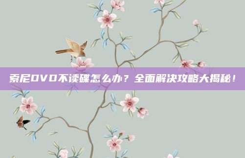 索尼DVD不读碟怎么办？全面解决攻略大揭秘！