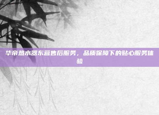 华帝热水器东营售后服务，品质保障下的贴心服务体验