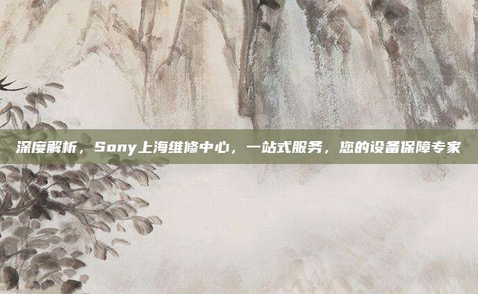 深度解析，Sony上海维修中心，一站式服务，您的设备保障专家
