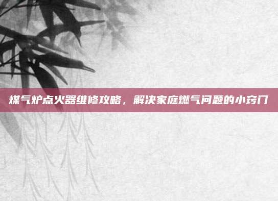 煤气炉点火器维修攻略，解决家庭燃气问题的小窍门