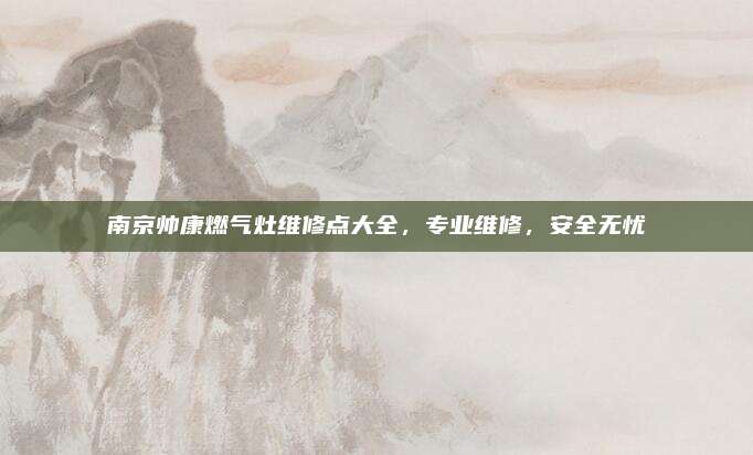南京帅康燃气灶维修点大全，专业维修，安全无忧