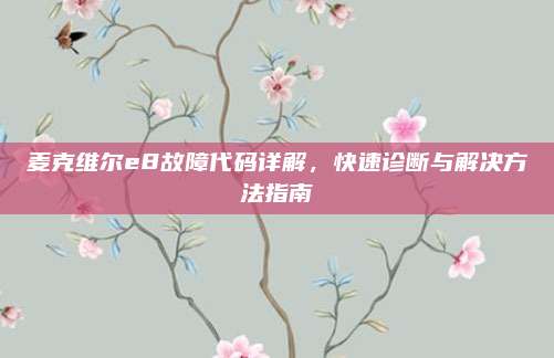 麦克维尔e8故障代码详解，快速诊断与解决方法指南