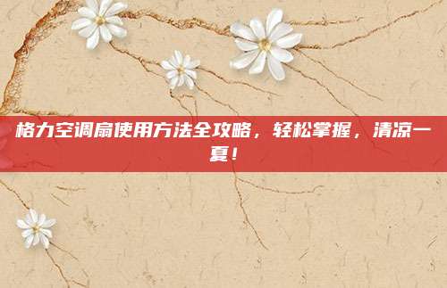 格力空调扇使用方法全攻略，轻松掌握，清凉一夏！