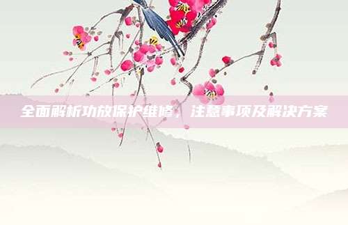 全面解析功放保护维修，注意事项及解决方案