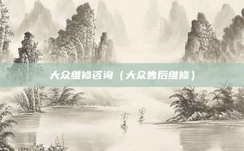 大众维修咨询(大众售后维修)