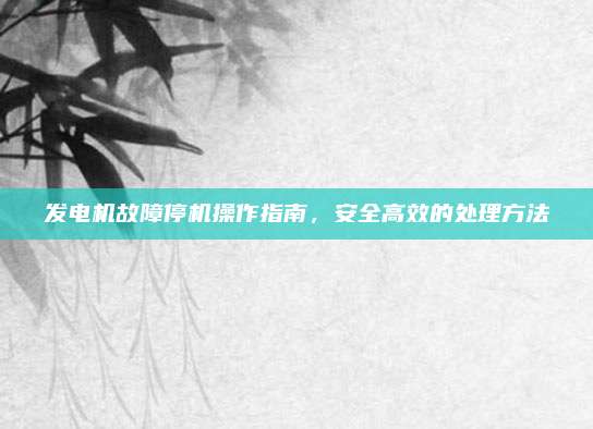 发电机故障停机操作指南,安全高效的处理方法