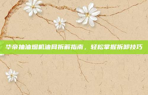 华帝抽油烟机油网拆解指南,轻松掌握拆卸技巧
