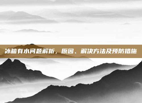 冰箱有水问题解析,原因、解决方法及预防措施