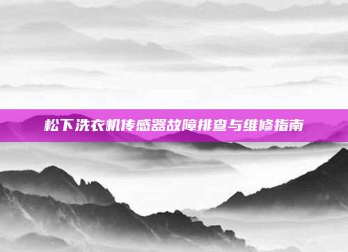 松下洗衣机传感器故障排查与维修指南