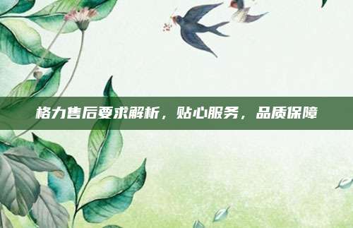 格力售后要求解析，贴心服务，品质保障