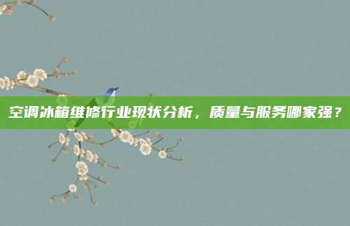 空调冰箱维修行业现状分析，质量与服务哪家强？