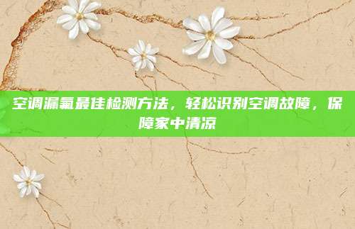 空调漏氟最佳检测方法，轻松识别空调故障，保障家中清凉